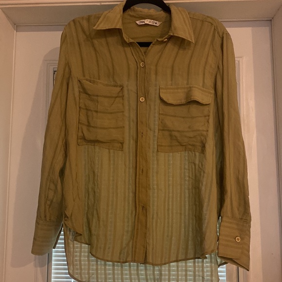 ZARA stripes blouse with pockets - Picture 2 of 5